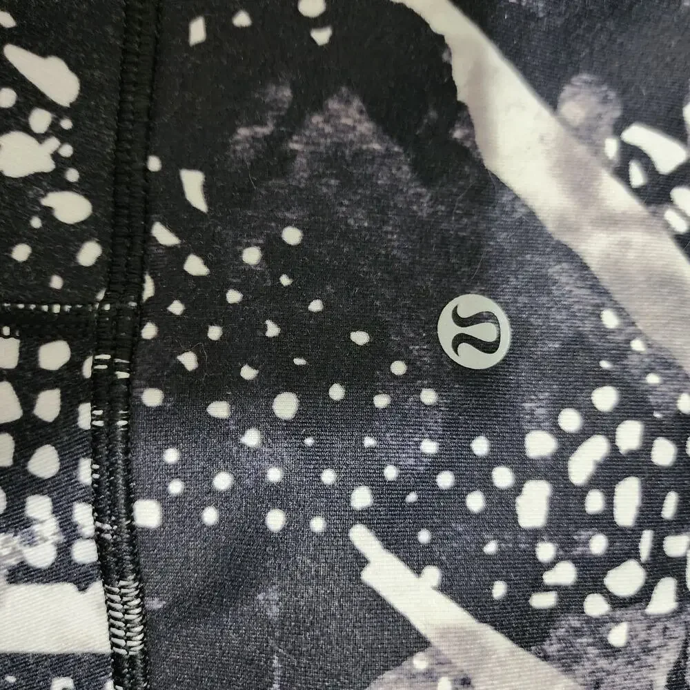 Lululemon Wunder Under Pant III *Full-On Luon Static Mist White Black Size 6